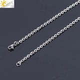 CSJA Natural Stone Sword Necklace Pink Quartz Tiger Eye Jewelry