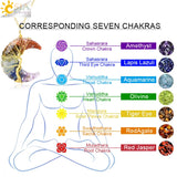 CSJA Tree of Life Pendant Necklace 7 Chakra Crystal Resin Wire Wrap