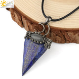 CSJA Triangle Pendant Necklace Moon Labradorite Geometric Men Women Jewelry