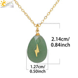 CSJA Water Drop Stainless Steel Charm Necklace