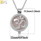 CSJA 3D Pendant Reiki Crystal Quartz AUM Locket Necklace