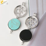 CSJA 3D Pendant Reiki Crystal Quartz AUM Locket Necklace