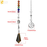 CSJA Buddha Head Pendulum 7 Chakra Chain Pink Quartz Crystal Pendule G343