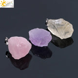 Clear Crystal Pendant Necklace Reiki Healing Quartz Pend
