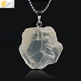 Clear Crystal Pendant Necklace Reiki Healing Quartz Pend