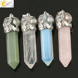 CSJA Healing Point Pendant Necklace Crystal Pillar Reiki Jewelry G197