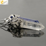 CSJA Healing Point Pendant Necklace Crystal Pillar Reiki Jewelry G197
