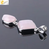 CSJA Stones Crystal Pendant Water Drop Geometric Quartz Lapis Lazuli