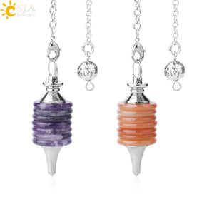 CSJA Natural Stones Pendulum for Dowsing Healing