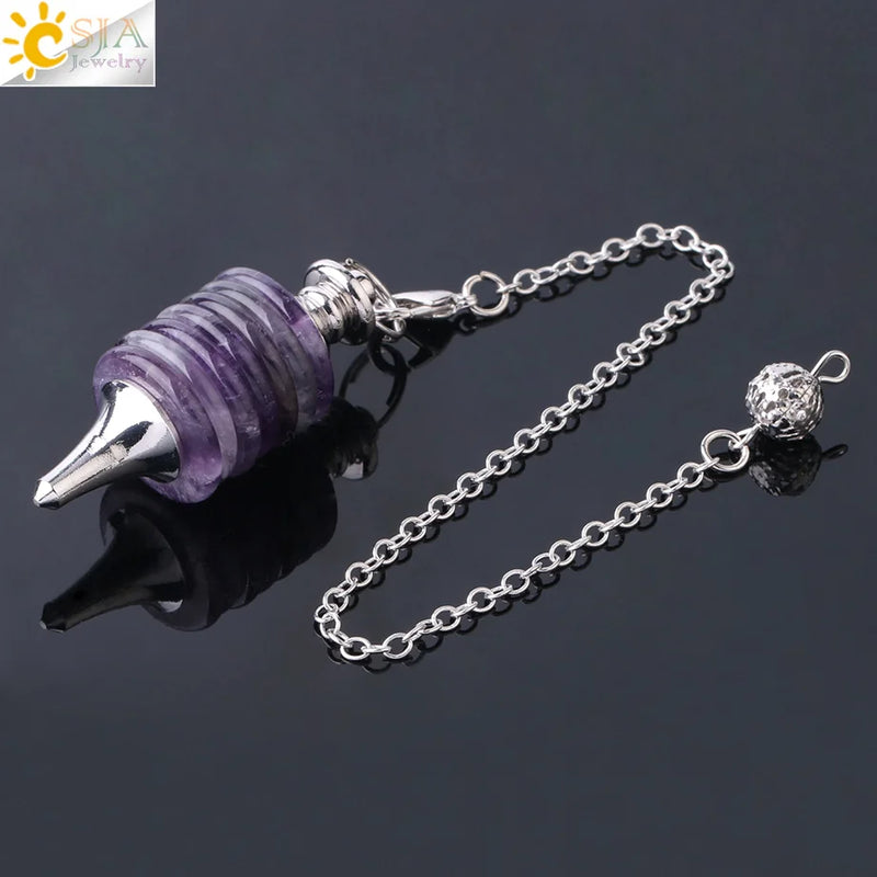 CSJA Natural Stones Pendulum for Dowsing Healing