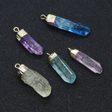 CSJA Transparent Crystal Pendant Necklace Reiki Healing Quartz Pendulum