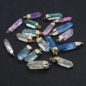 CSJA Transparent Crystal Pendant Necklace Reiki Healing Quartz Pendulum