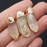 CSJA Transparent Crystal Pendant Necklace Reiki Healing Quartz Pendulum