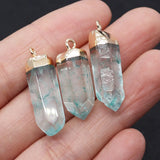 CSJA Transparent Crystal Pendant Necklace Reiki Healing Quartz Pendulum