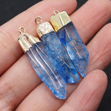 CSJA Transparent Crystal Pendant Necklace Reiki Healing Quartz Pendulum