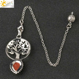 CSJA Tree of Life Stone Pendulum Amulet Wicca Dowsing Divination G151