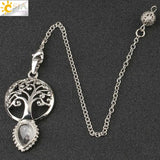 CSJA Tree of Life Stone Pendulum Amulet Wicca Dowsing Divination G151
