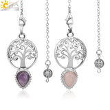 CSJA Tree of Life Stone Pendulum Amulet Wicca Dowsing Divination G151
