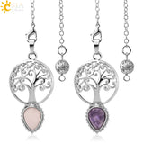 CSJA Tree of Life Stone Pendulum Amulet Wicca Dowsing Divination G151