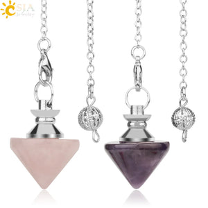 CSJA Cone Pendulum Pink Purple Crystal G187