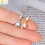 CSJA Planet Charms Cubic Zirconia Earrings S808