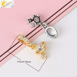 CSJA Planet Charms Cubic Zirconia Earrings S808
