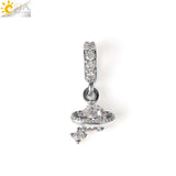CSJA Planet Charms Cubic Zirconia Earrings S808