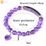 CSJA Purple Crystal Bracelet Love Heart Rectangle Ch