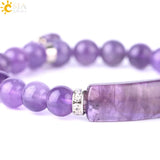 CSJA Purple Crystal Bracelet Love Heart Rectangle Ch