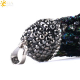 CSJA Real Reiki Natural Ore Stone Pendant Raw Gem Material Healing Jewelry E081