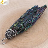 CSJA Real Reiki Natural Ore Stone Pendant Raw Gem Material Healing Jewelry E081