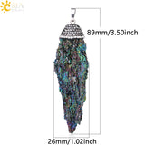 CSJA Real Reiki Natural Ore Stone Pendant Raw Gem Material Healing Jewelry E081