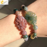 CSJA Reiki 7 Chakra Bracelet with Yoga Fox Pendant