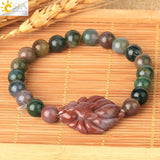 CSJA Reiki 7 Chakra Bracelet with Yoga Fox Pendant