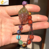 CSJA Reiki 7 Chakra Bracelet with Yoga Fox Pendant