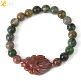 CSJA Reiki 7 Chakra Bracelet with Yoga Fox Pendant