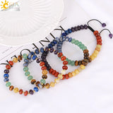 CSJA 7 Chakra Crystal Bracelet for Stress Relief