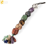 CSJA Reiki 7 Chakra Natural Gem Stone Crystal Hanging Decor