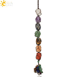 CSJA Reiki 7 Chakra Natural Gem Stone Crystal Hanging Decor