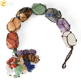 CSJA Reiki 7 Chakra Natural Gem Stone Crystal Hanging Decor