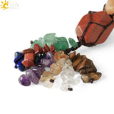 CSJA Reiki 7 Chakra Natural Gem Stone Crystal Hanging Decor