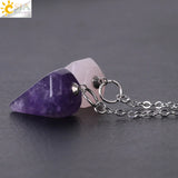 CSJA Reiki Healing Pendulums Radiesthesia Natural Stones Pendant for Men Women