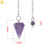 CSJA Reiki Healing Pendulums Radiesthesia Natural Stones Pendant for Men Women