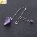 CSJA Reiki Healing Pendulums Radiesthesia Natural Stones Pendant for Men Women