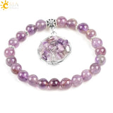 CSJA Reiki Amethyst Bead Bracelet Tree of Life E873