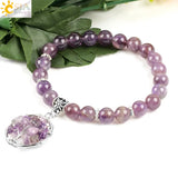 CSJA Reiki Amethyst Bead Bracelet Tree of Life E873