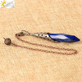CSJA Rock Crystal Pendulum Natural Stone Quartz Pendant for Dowsing