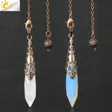 CSJA Rock Crystal Pendulum Natural Stone Quartz Pendant for Dowsing