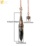 CSJA Rock Crystal Pendulum Natural Stone Quartz Pendant for Dowsing
