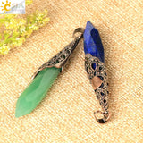 CSJA Rock Crystal Pendulum Natural Stone Quartz Pendant for Dowsing